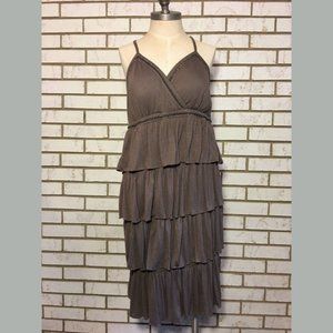 INC | Mocha Spaghetti Strap Layered Dress sz XL